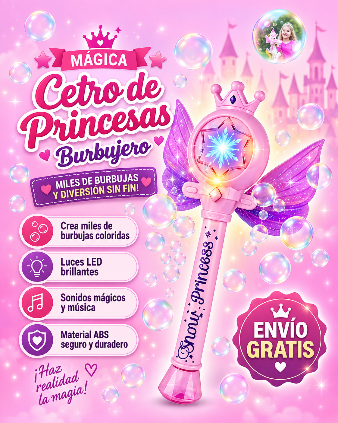 Burbujero / burbujas diseño varita