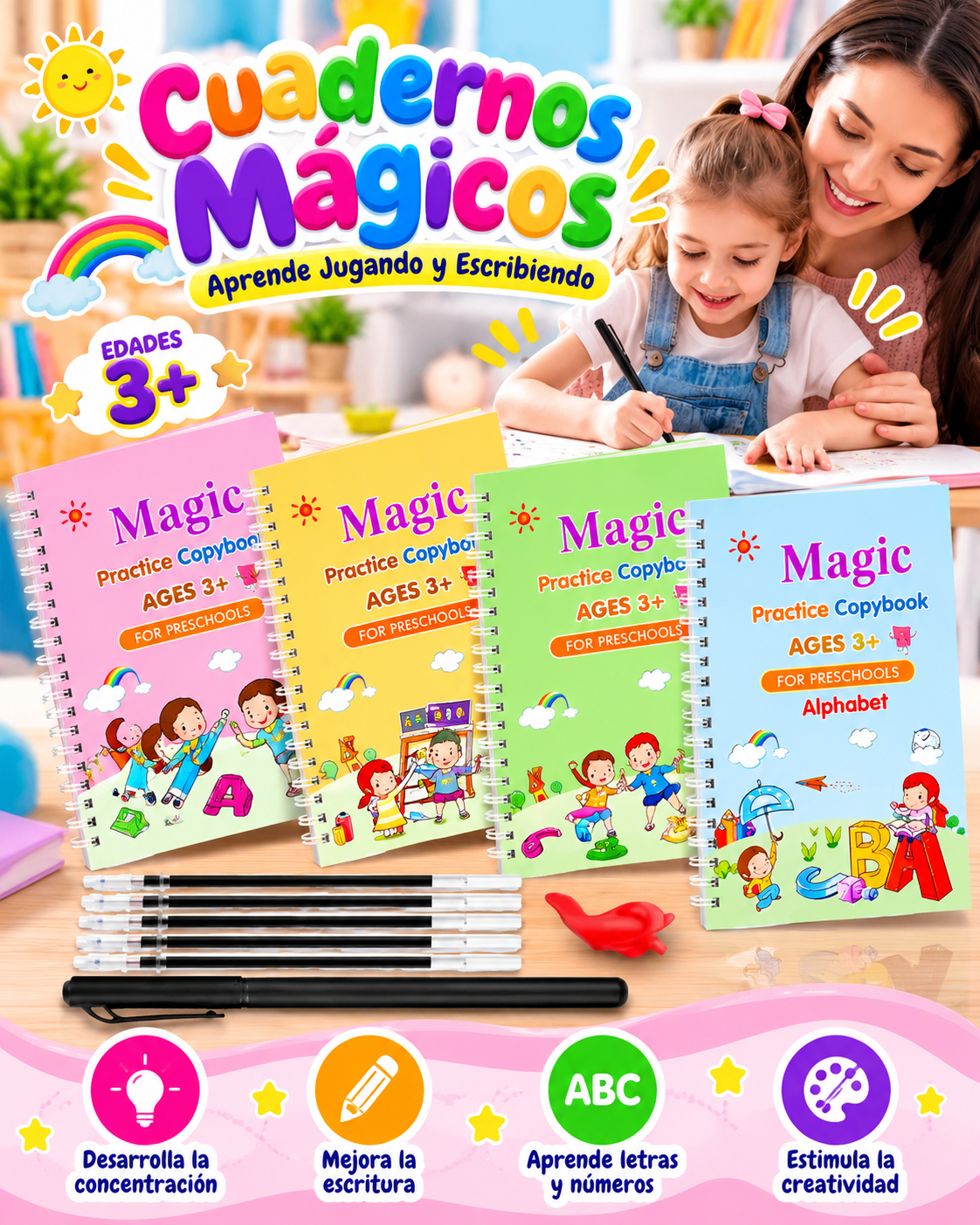 SET DE 4 LIBROS MAGICOS