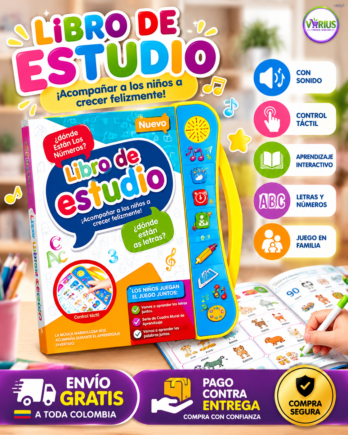 📚 Libro Interactivo Educativo Español e Ingles con Sonidos