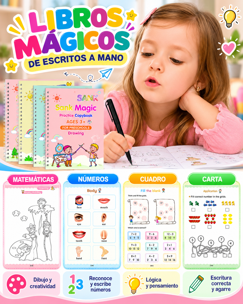 SET DE 4 LIBROS MAGICOS