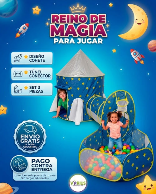 CASTILLO PISCINA Y TÚNEL, 3 EN 1